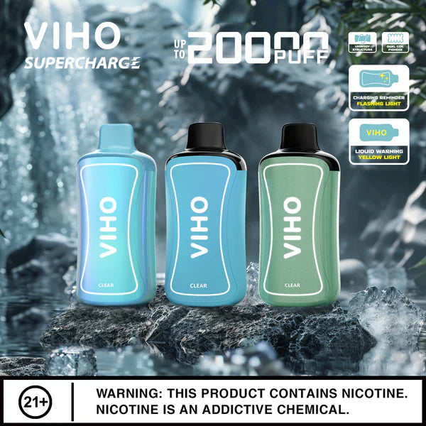 Clear (Green Box) VIHO Supercharge 20k Disposable Vape