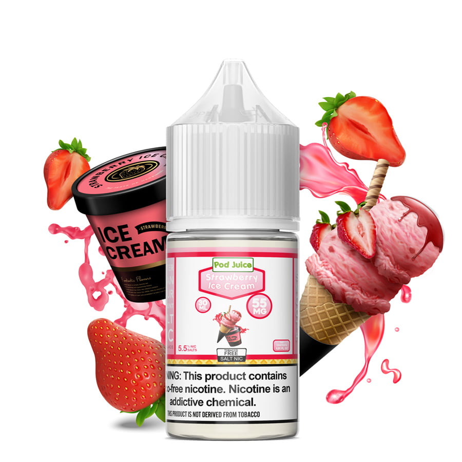 Helado de fresa con jugo de vaina 55